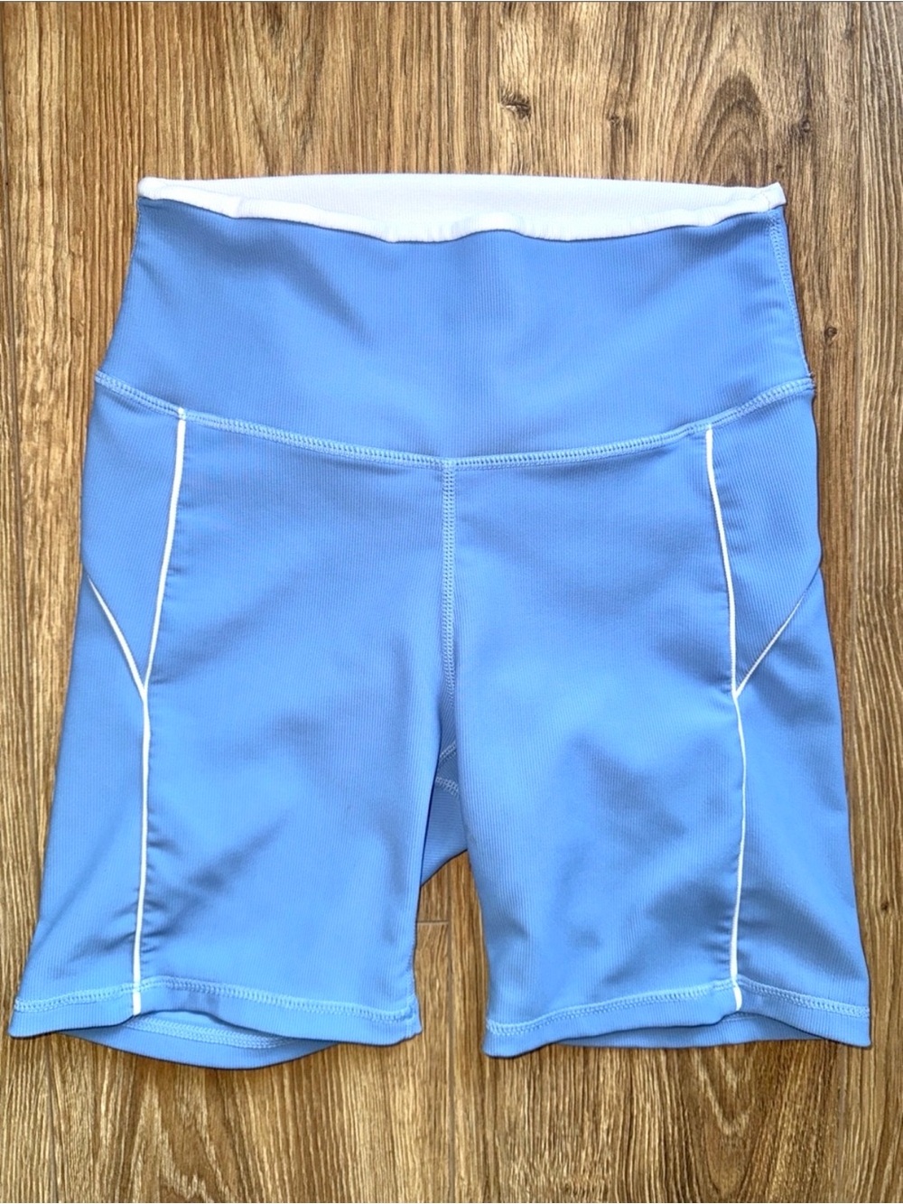 Wilo The Label Ribbed High-Waist Bike Shorts with White Trim
